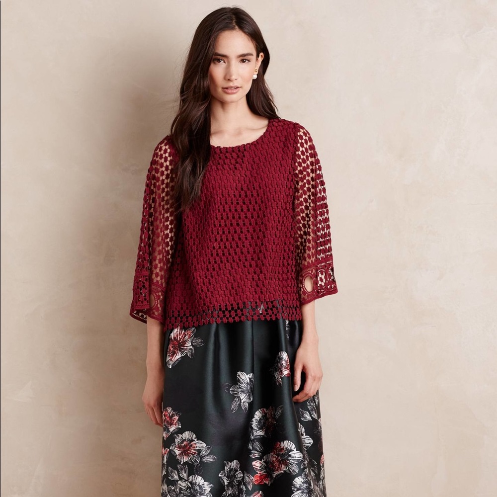 Anthropologie Vanessa Virginia Wine Country Blouse